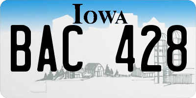 IA license plate BAC428