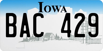 IA license plate BAC429