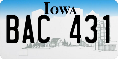 IA license plate BAC431