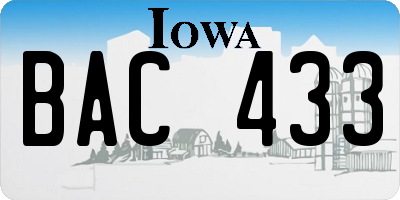 IA license plate BAC433
