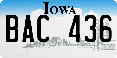 IA license plate BAC436