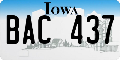 IA license plate BAC437