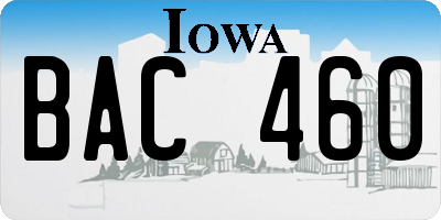 IA license plate BAC460