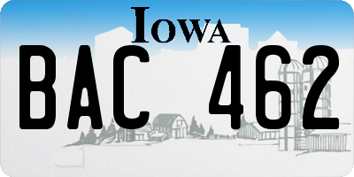 IA license plate BAC462