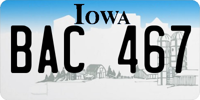 IA license plate BAC467