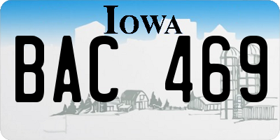 IA license plate BAC469