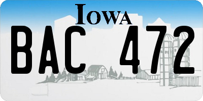 IA license plate BAC472