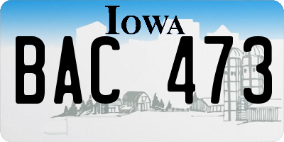 IA license plate BAC473