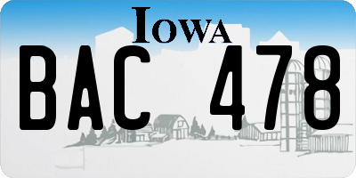 IA license plate BAC478