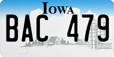 IA license plate BAC479