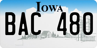 IA license plate BAC480