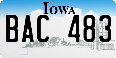 IA license plate BAC483