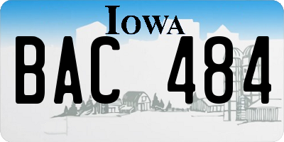 IA license plate BAC484