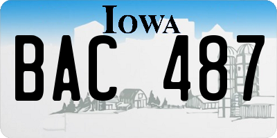 IA license plate BAC487