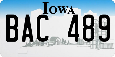 IA license plate BAC489