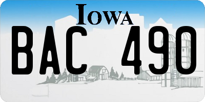 IA license plate BAC490