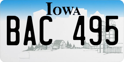 IA license plate BAC495