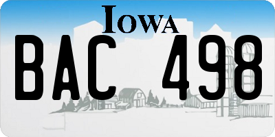 IA license plate BAC498