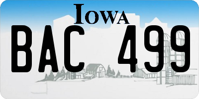 IA license plate BAC499
