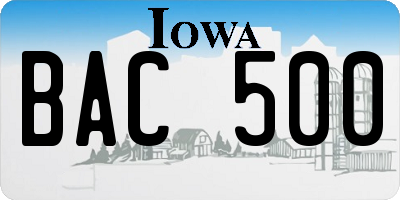 IA license plate BAC500
