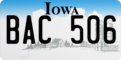 IA license plate BAC506