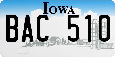 IA license plate BAC510