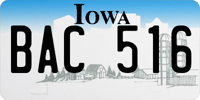 IA license plate BAC516