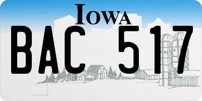 IA license plate BAC517