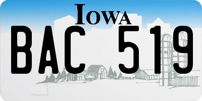 IA license plate BAC519