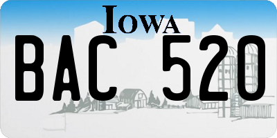IA license plate BAC520