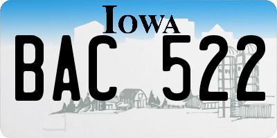 IA license plate BAC522