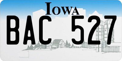 IA license plate BAC527