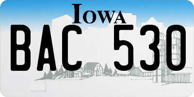 IA license plate BAC530