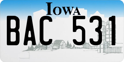 IA license plate BAC531