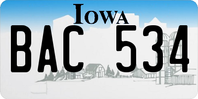 IA license plate BAC534