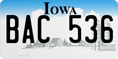 IA license plate BAC536