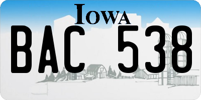 IA license plate BAC538