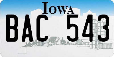 IA license plate BAC543