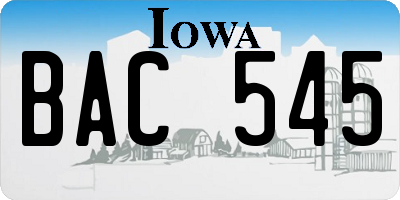 IA license plate BAC545