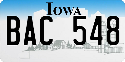 IA license plate BAC548