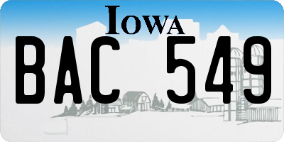 IA license plate BAC549
