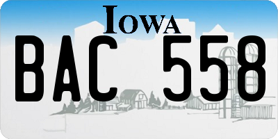 IA license plate BAC558