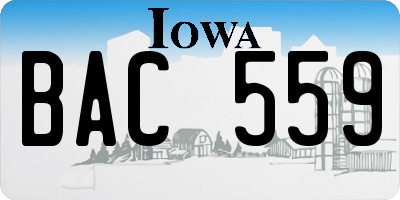 IA license plate BAC559