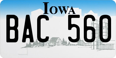 IA license plate BAC560
