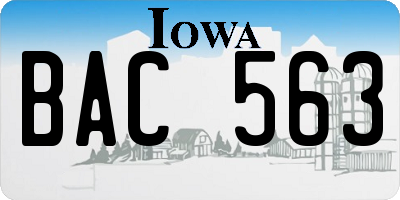 IA license plate BAC563