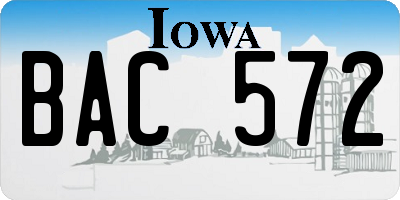 IA license plate BAC572