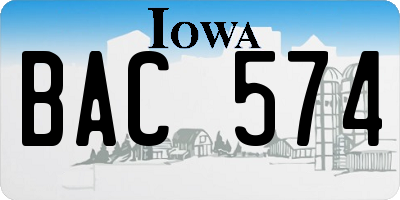 IA license plate BAC574
