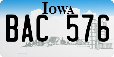 IA license plate BAC576