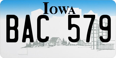 IA license plate BAC579