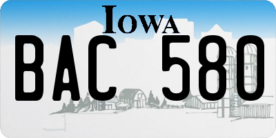 IA license plate BAC580